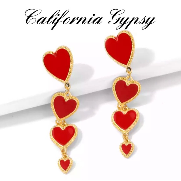 Heart Dangle Earrings❤️ - Picture 2 of 7